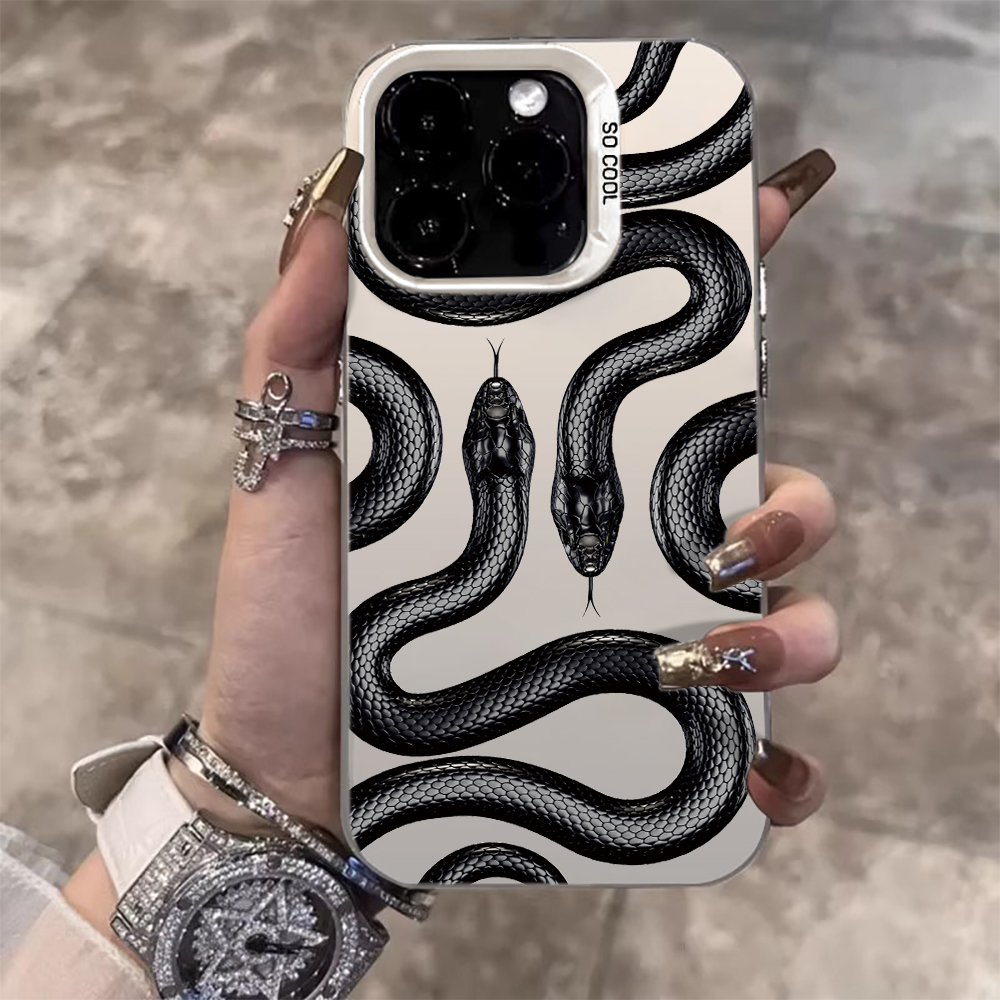 Samsung Galaxy A55 - Étui Minimaliste Serpent Enroulé Esthétique Sombre